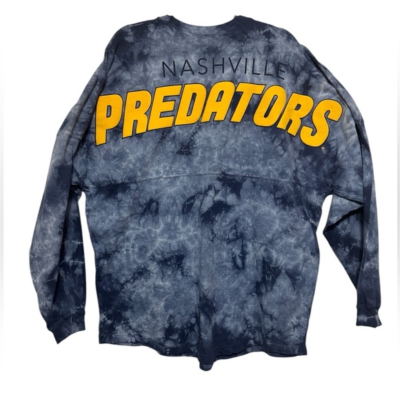 Nashville Predators Fanatics Women's Navy Tie -Dye Long Sleeve T-Shirt Sz Large - Picture 1 of 6